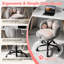 Chaise de bureau compacte en molleton avec pivot à 360 °, dossier en patte de chat et réglage de la hauteur-577470221-577470220