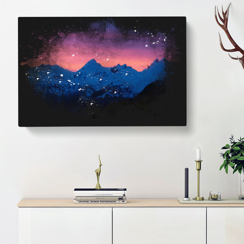 Mountain Ridge Sunset - Wrapped Canvas, 40cm H x 60cm W x 3cm D