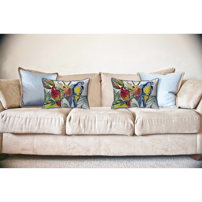Parrot Parrot Family Outdoor Rectangular Pillow Cover and Insert, Large