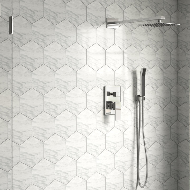 Classico Bardiglio Hex 7" x 8" Porcelain Stone Look Wall & Floor Tile