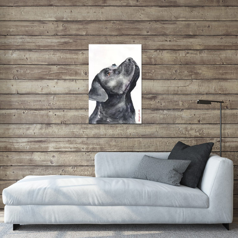 Labrador noir par George Dyachenko - impression sans cadre, H 24 po x l 16 po x P 0,25 po