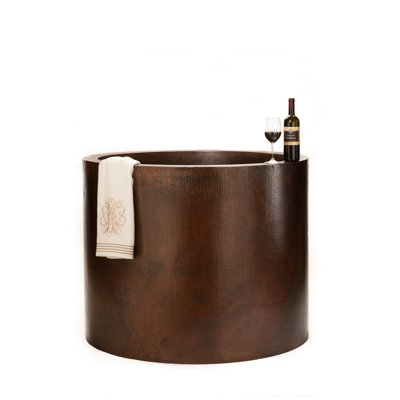 45" Hammered Copper Japanese Style Soaker Bathtub