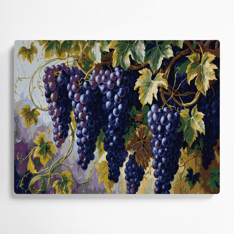 Art mural gris en métal Fruit Grape Concord, H 8 po x l 10 po
