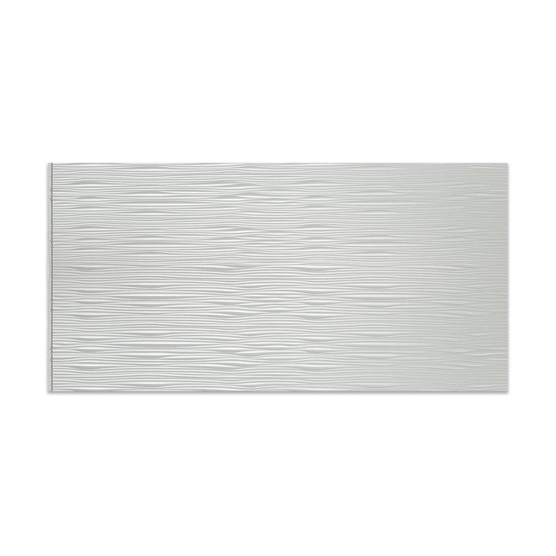 FASÄDE Waves Horizontal Decorative Vinyl 4'X8' Wall Panel, Gloss White