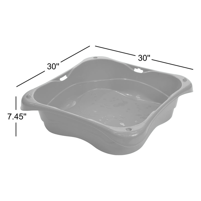 Starplay 30'' x 7.45'' Plastic Square Sandbox, Blue