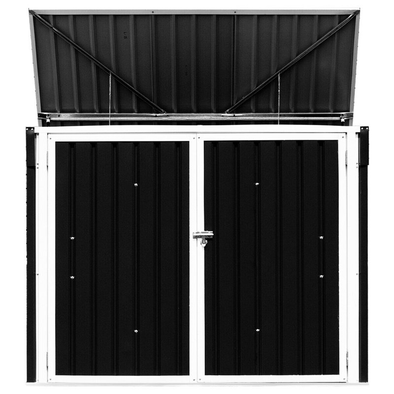 5 ft. W x 3 ft. D Metal Horizontal Garbage Shed