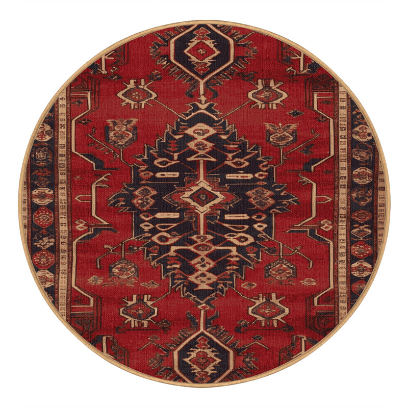 Tapis brun lavable à la machine, Rond 5 pi
