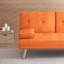 Canapé-lit de bureau 67 po en cuir orange double pliable avec table basse 67 po