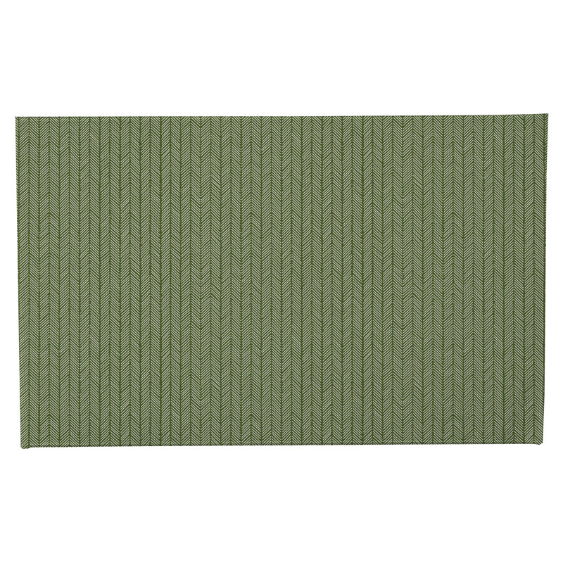 Tapis de toilette rectangulaire antidérapant à chevrons, L 34 po x L 21 po, Vert olive