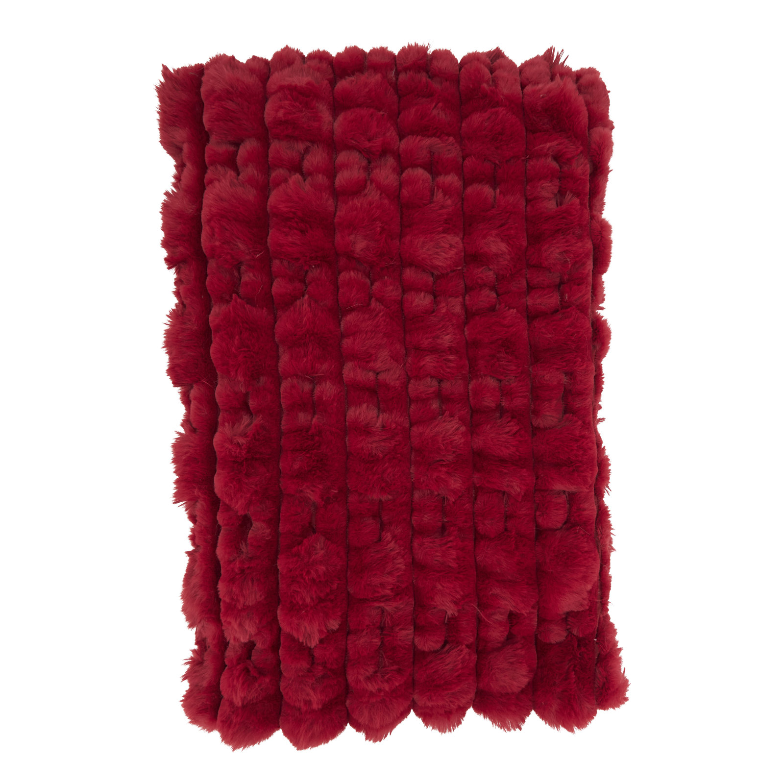 Faux Fur Throw Blanket, Red