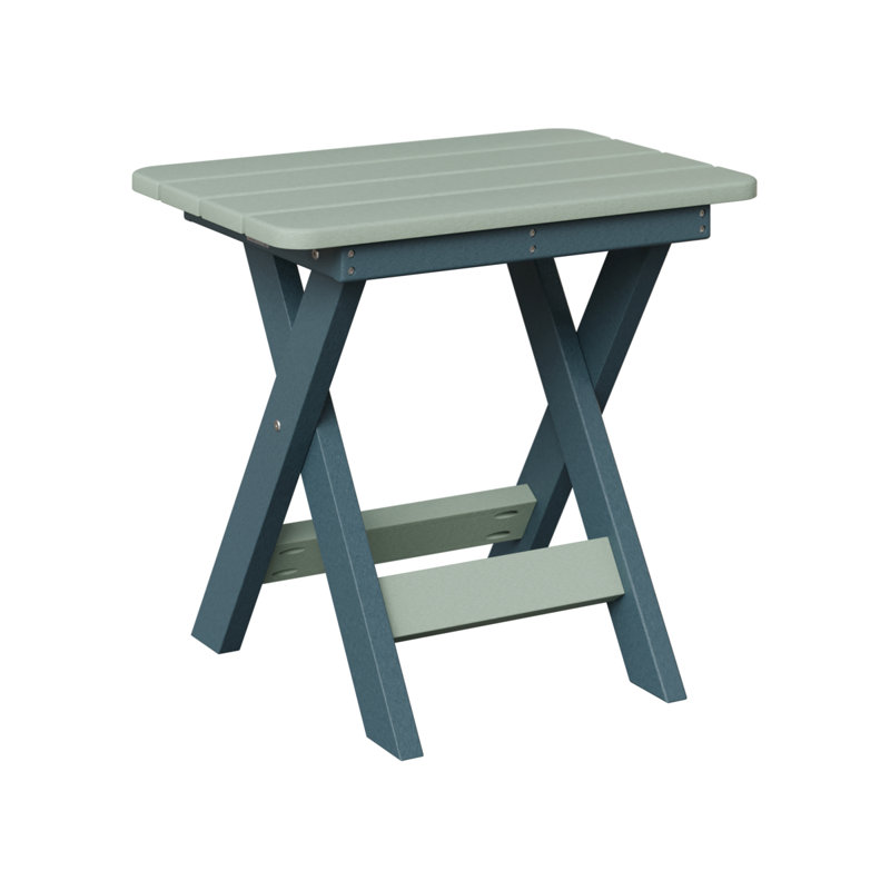 Berlin Gardens Folding End Table, Seafoam, Slate