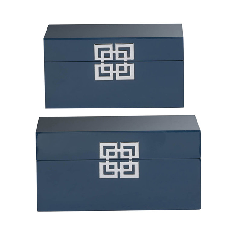 Nadine Decorative Boxes - Set of Two - ORANGE