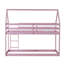 Lit superposé simple au-dessus de simple en bois massif avec échelle, en forme de maison-129416607