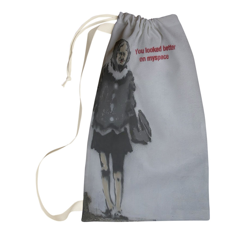 Fabric Laundry Bag with Handles, Large (36" H x 28" W x 1" D)