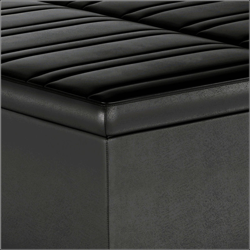 Repose-pieds table basse avec rangement, Noir, noir, noir, noir