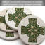 Paquet de 4 sous-verres en grès naturel Celtic Cross