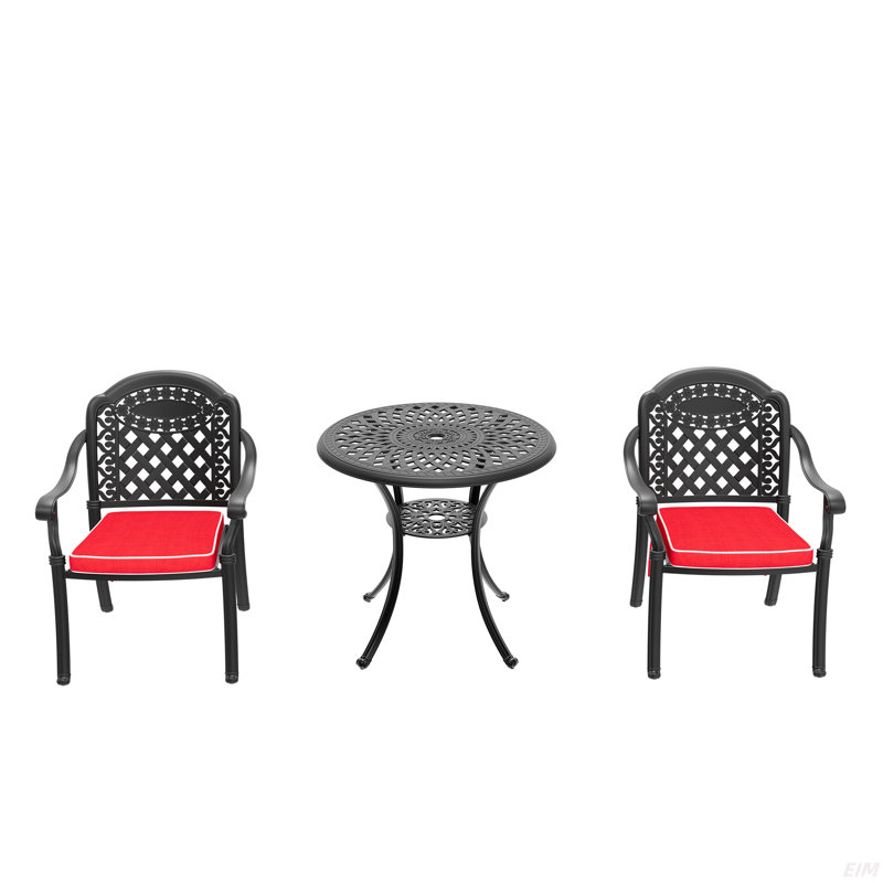 Ensemble de meubles de patio en aluminium coulé avec coussins, 2
