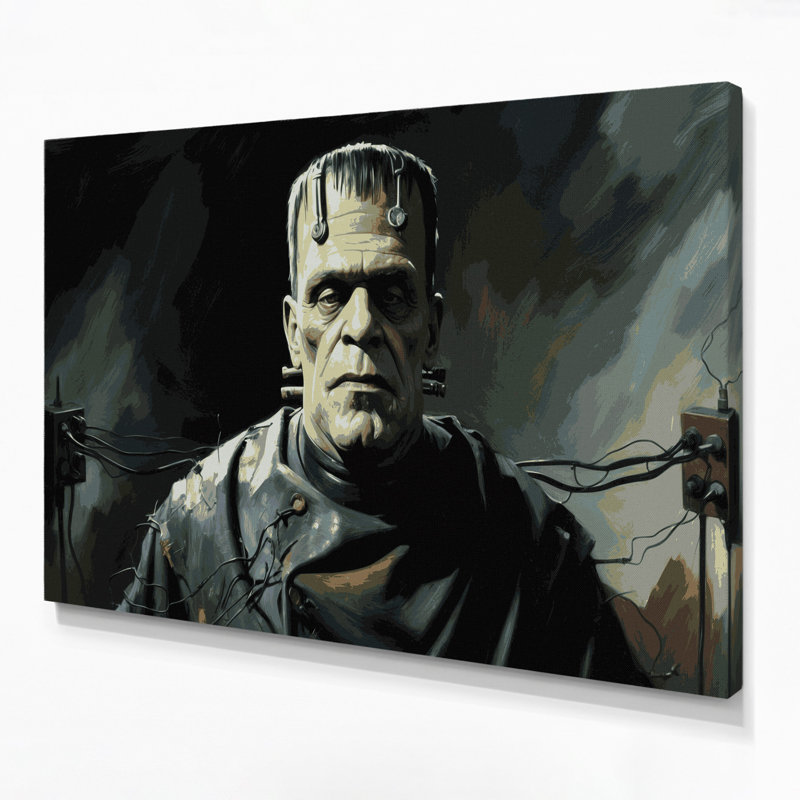 Art mural sur toile bleu, Halloween, H 11 po x l 14 po