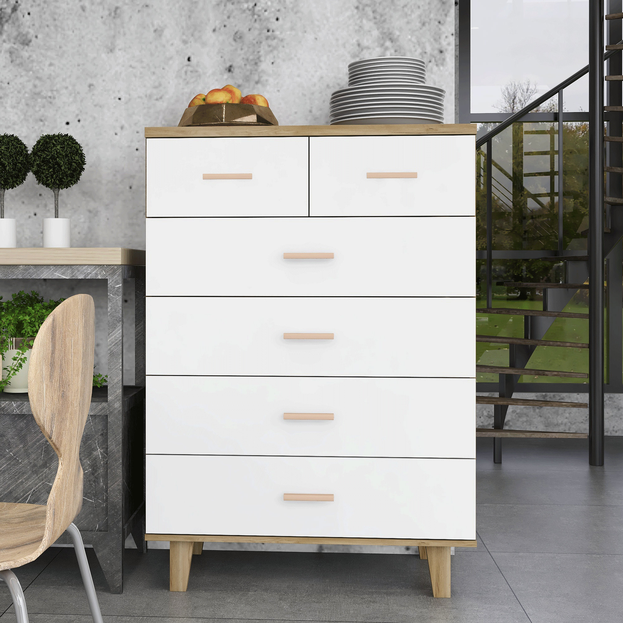 Compatible With Positive Firefighter White Dresser Wood Drawers Asia 