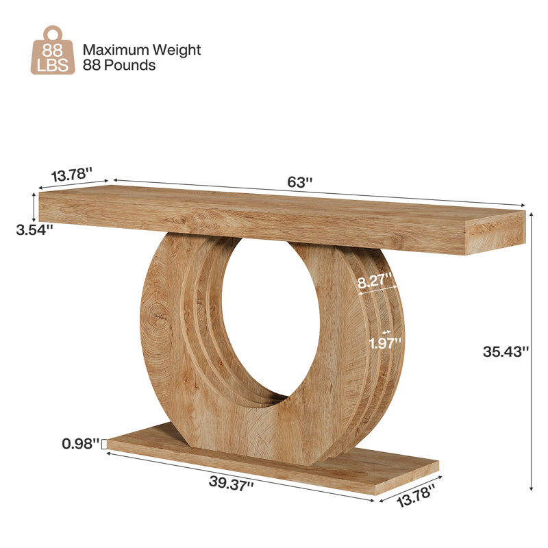 Console 63 pouces, Marron clair