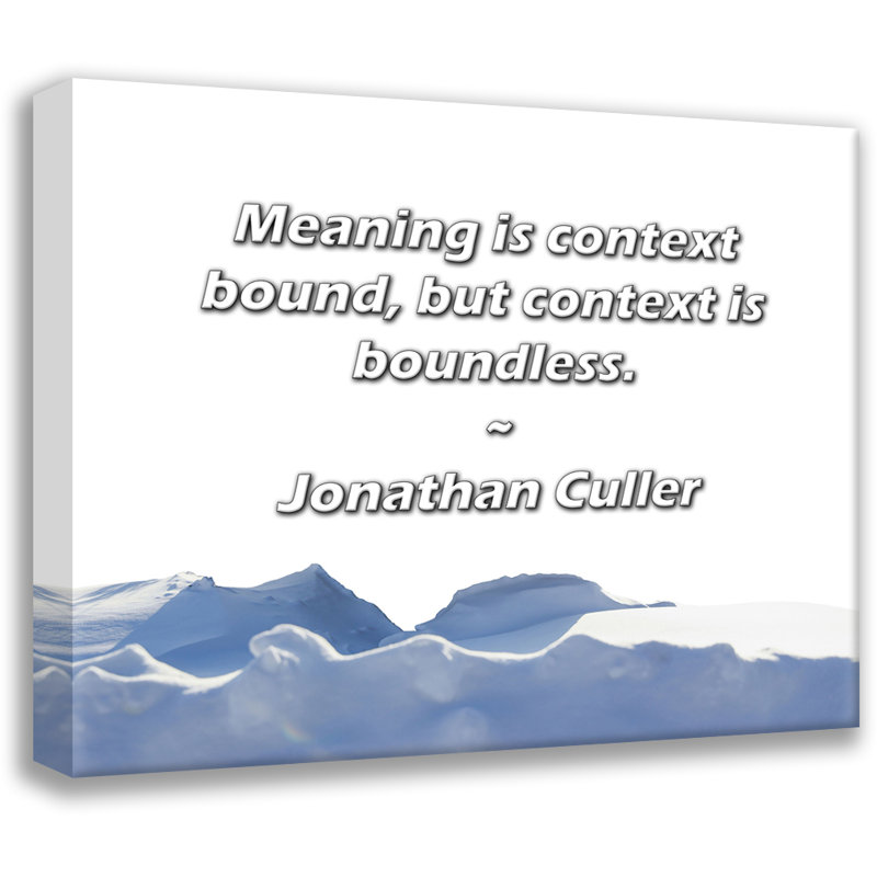 Latitude Run® Gallery Wrapped Canvas By Jonathan Culler: "Meaning is context bound, but context is bo, 17" H x 24" W