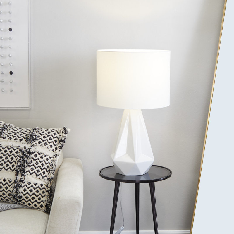 Cosmoliving By Cosmopolitan Modern Ceramic Table Lamp, White