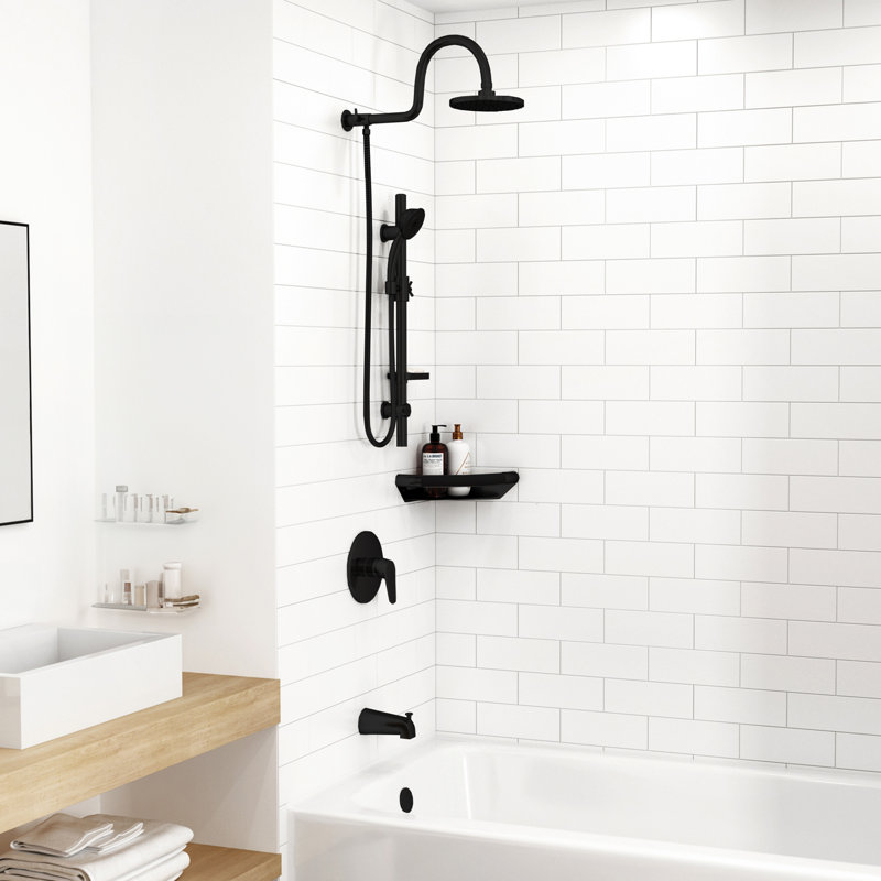 Tub Spout with Diverter Universal Connection, Noir mat