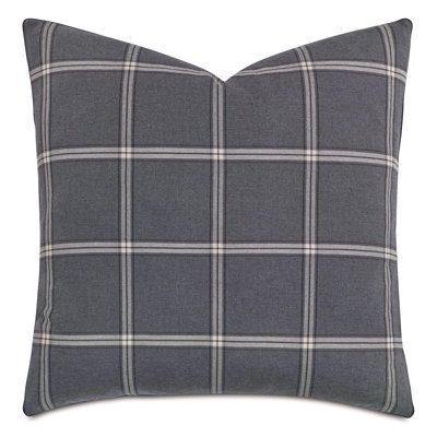 Carmel Plaid Cotton Blend Throw Pillow