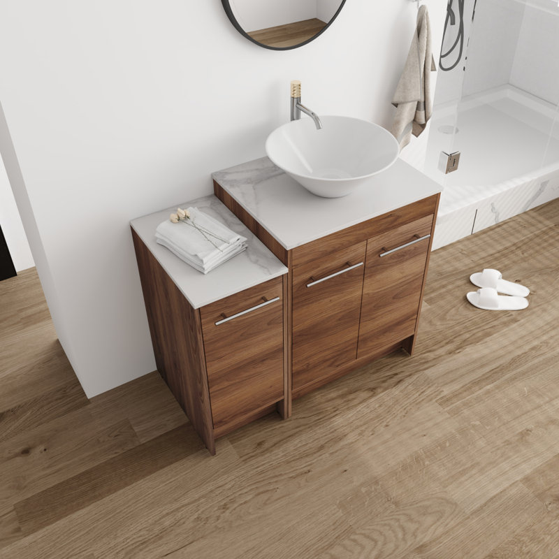 Ensemble de meuble-lavabo simple 35,74 po avec plateau Manveer
