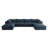 157.6"Cloud Sofa,Corduroy Fabric,Deep Seat Couches,Double-Layer Design,Removable  Cushion,No Assembly,DIY Combination For Living Room, Bedroom,Conference Room ,Apartment,Blue-1008267302-1008267303-1008267299