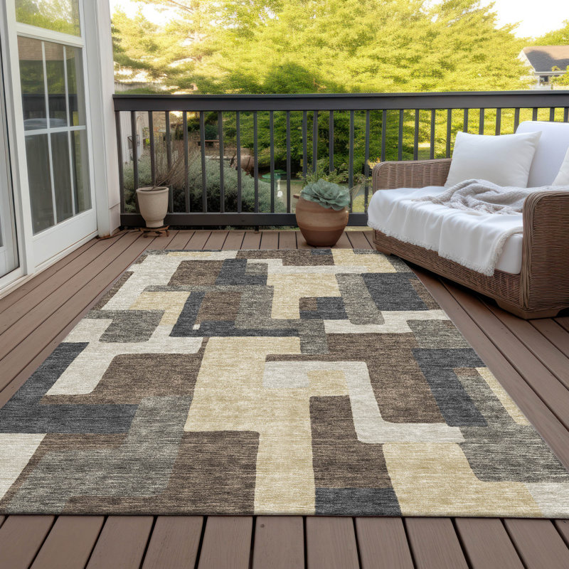 Tapis intérieur / extérieur Neysa, Rectangle 5 pi x 7 pi 6 po