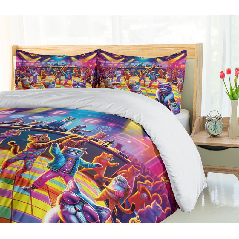 Cat Duvet Cover, California King Duvet Cover + 2 Standard Shams