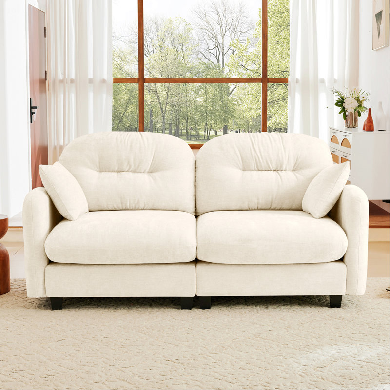 Canapé de style moderne pour l'intérieur, canapé-lit modulaire avec tissu en chenille, dossier capitonné, conception ergonomique, mousse haute densité, accoudoirs faciles à installer et élégants pour les salons