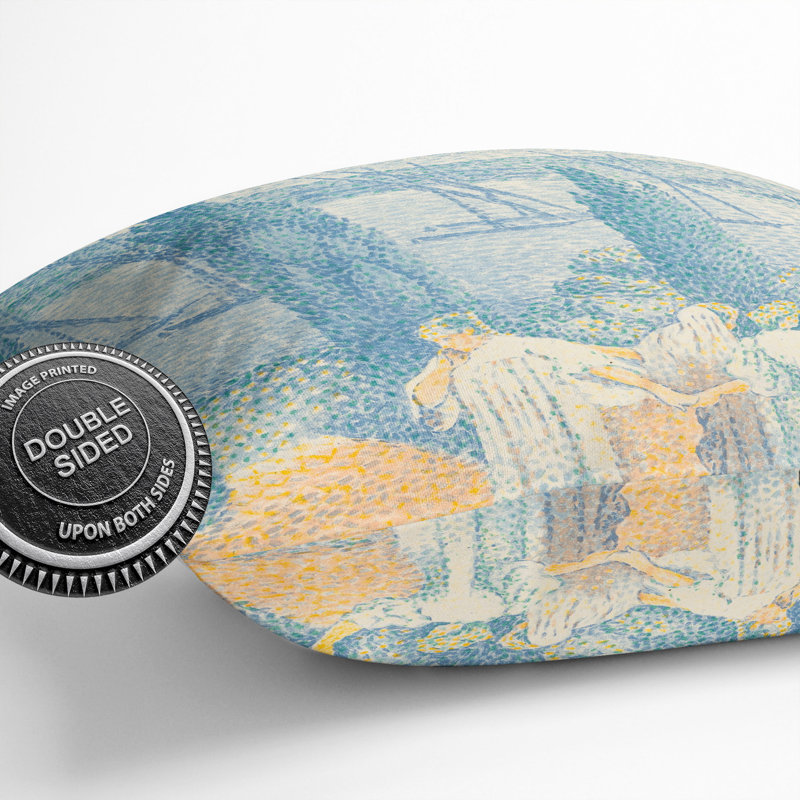 The Promenade Scatter Cushion with Filling, Gray/Blue/Turquoise, 55cm H x 55cm W x 20cm D