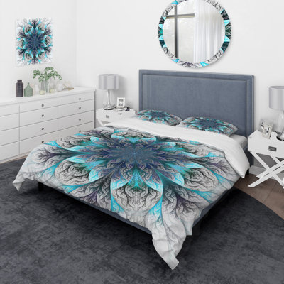 Turquoise/Grey Microfiber Duvet Cover Set
