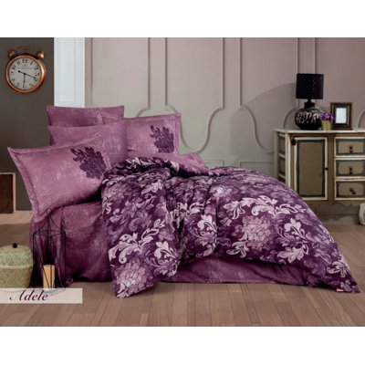 Satin Floral Duvet Cover
