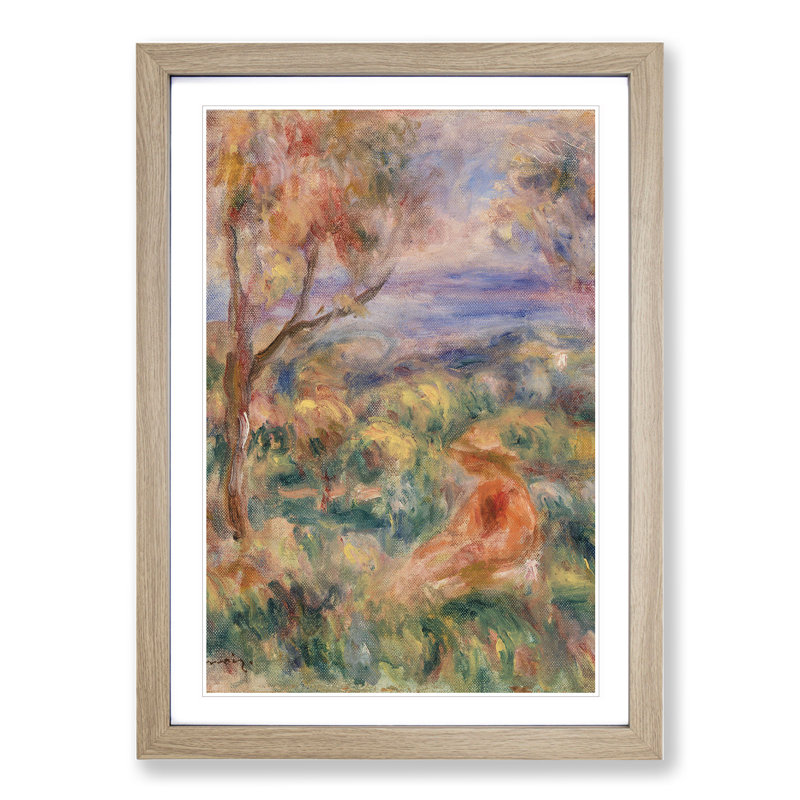 Seated Woman Vol.2 by Pierre-Auguste Renoir - Picture Frame Painting, 65cm H x 48cm W x 2cm D, Oak Framed