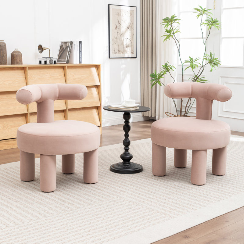 Bula Velvet Barrel Chair, Pink, Velvet 