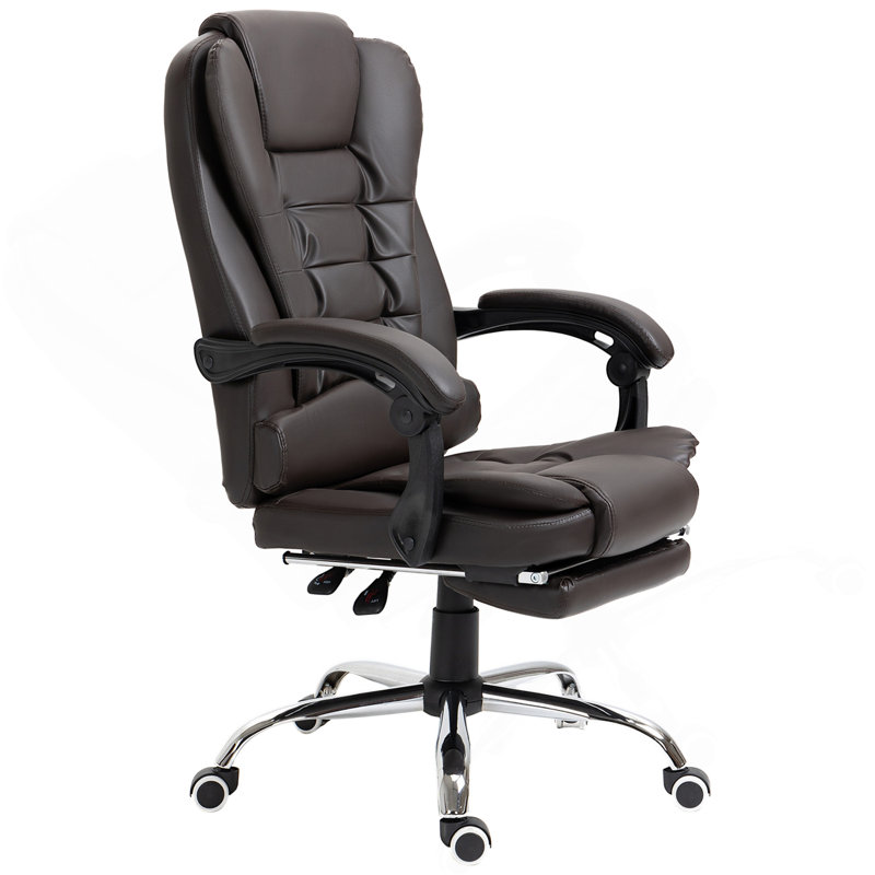 Fauteuil de direction ergonomique HOMcom, Café, Argent argent