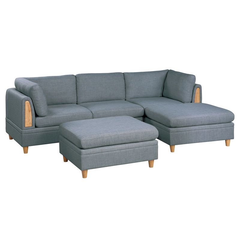 Ensemble de canapé modulaire 5 pièces Dorris Steel, Tissu gris acier