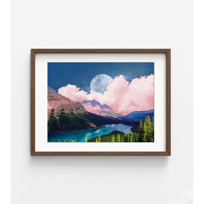 «Abentego Galactic Sky I» par Grace Popp, impression d'affiche de nuages de bonbons en coton, affiche de pleine lune, décor de paysage de nuit rustique