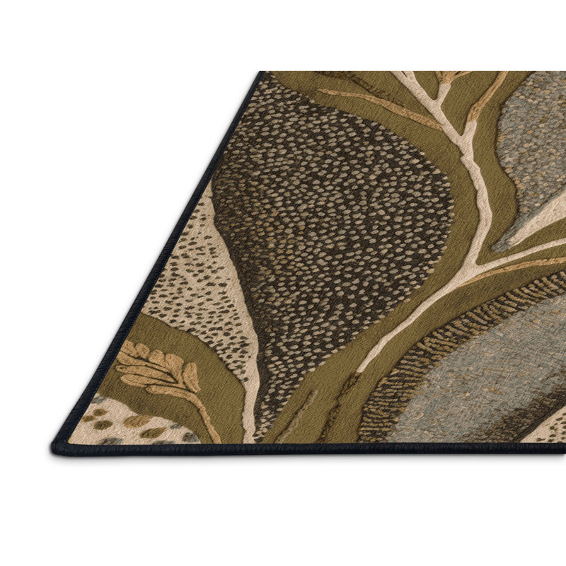 Machine Washable Nature Brown Area Rug, Rectangle 2' x 3'