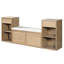 Banc de rangement pour chaussures avec coussin, tiroirs et tablettes ouvertes-450729583