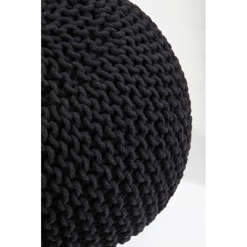 50cm Wide Pouffe Ottoman, Black