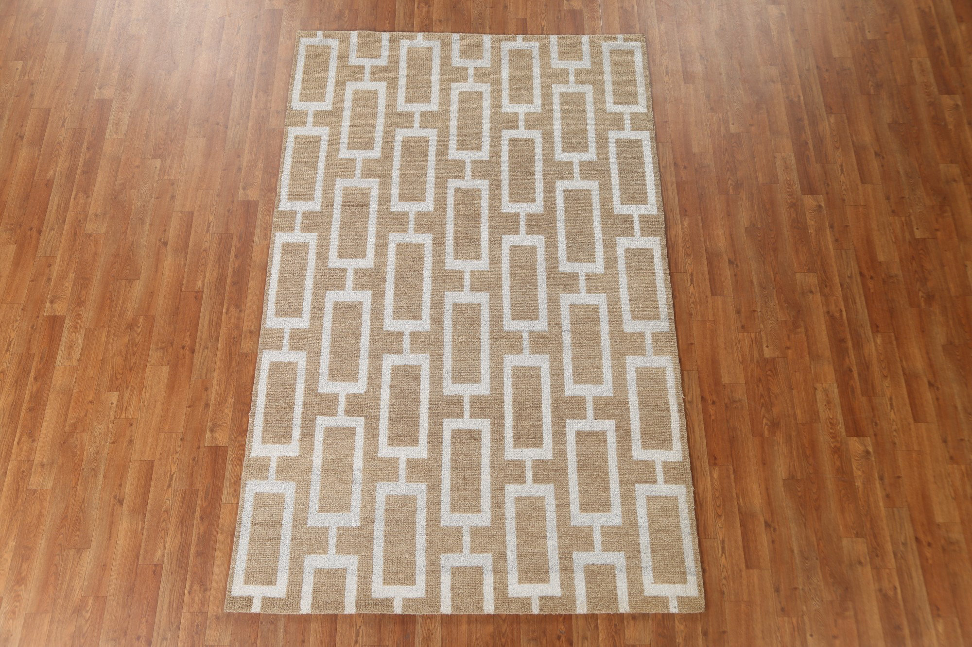 Isabelline Geometric Moroccan Oriental Area Rug Hand-Knotted 5X8 ...