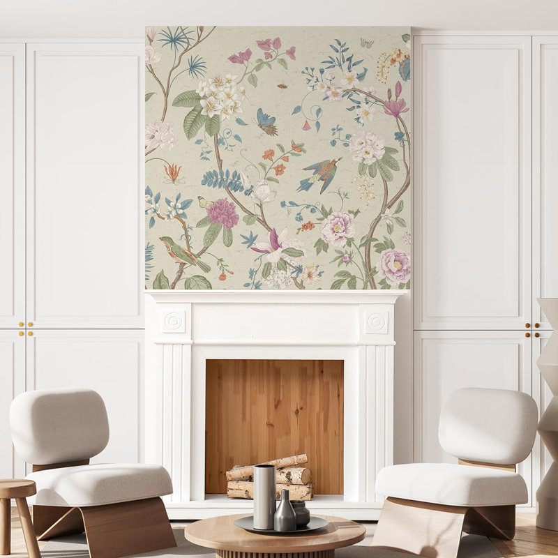 Bordure florale pelez et collez, L 48 po x l 48 po