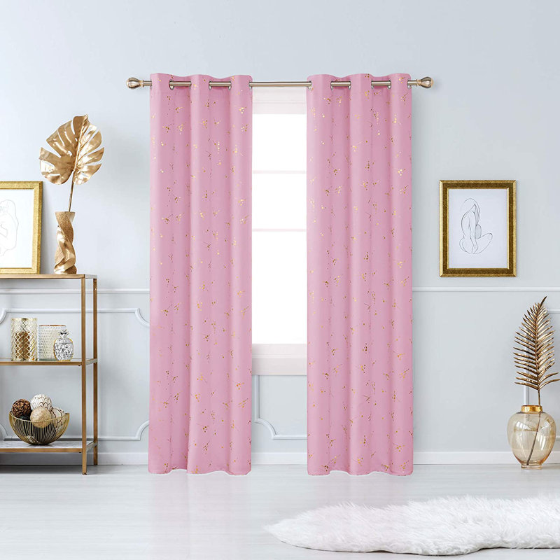 Makvala Room Darkening Curtain Pair, 52" W x 45" L, Pink