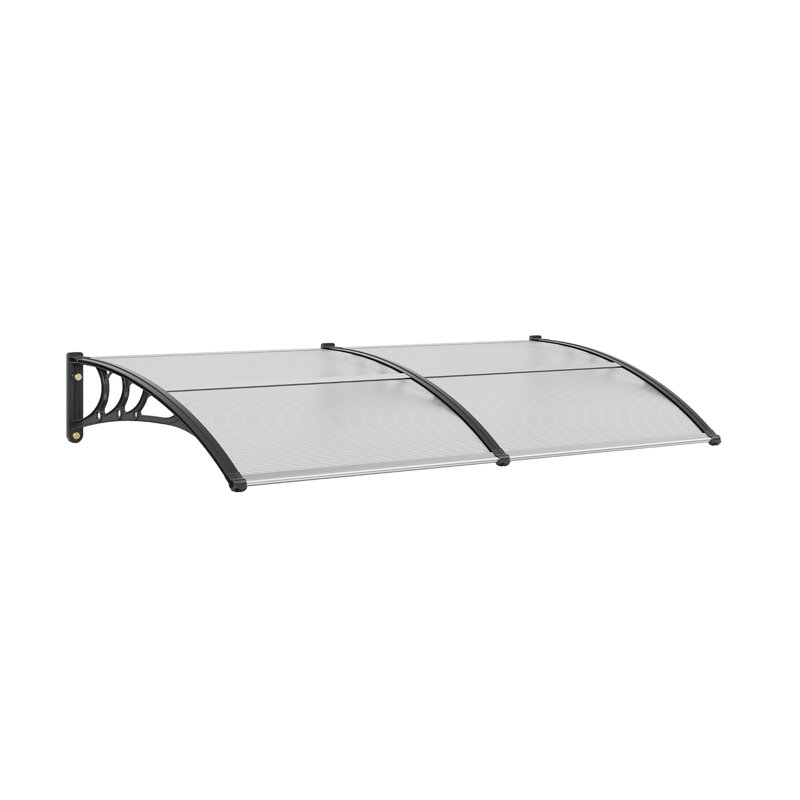 VEVOR Polycarbonate Cover Retractable Door Awning, 10.8" H x 78.2" W x 37.9" D, Clear