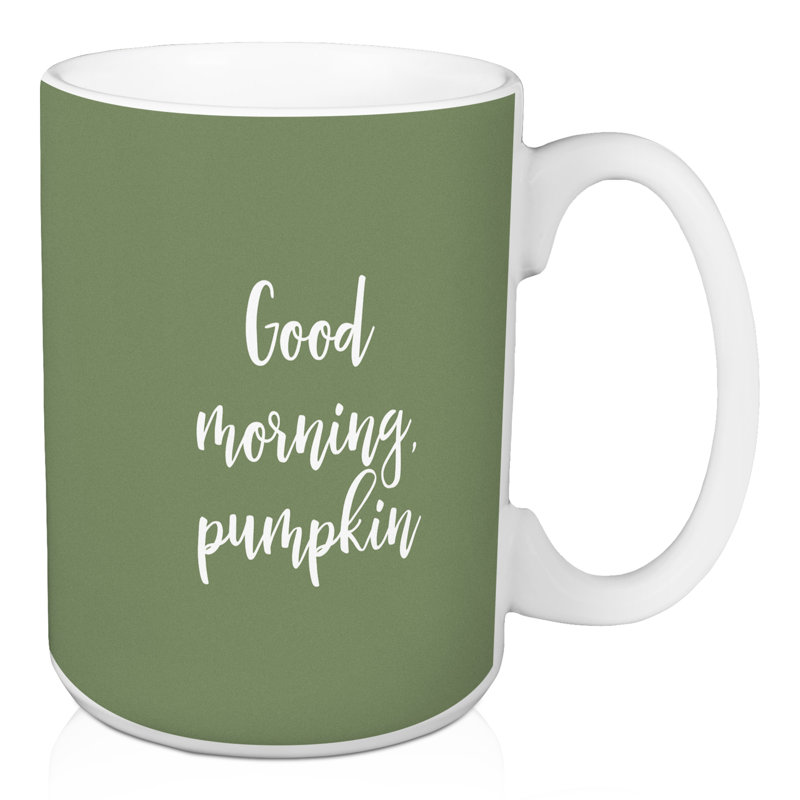 Grande tasse à café good matin citrouille Nappi, Vert