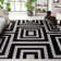Santa Fe Silver/Black Area Rug